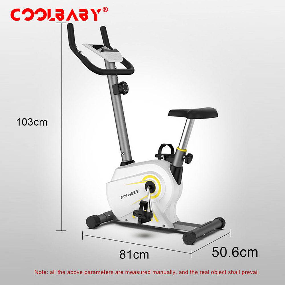 COOLBABY Compact Magnetic Exercise Bike with HD Electronic Watch and Heart Rate Monitoring - COOLBABY