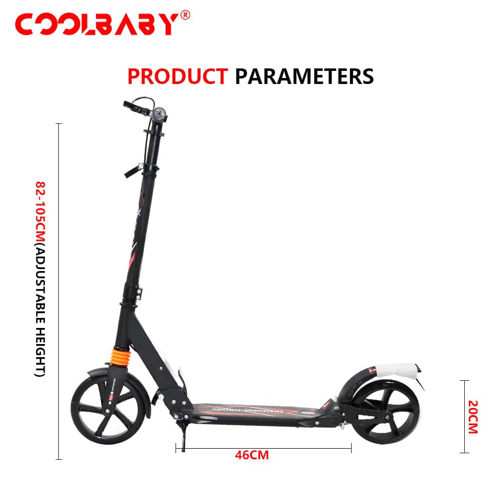 COOLBABY CS003 Premium Comfort Scooter with Adjustable Handlebar and Quick-Fold Mechanism - COOL BABY