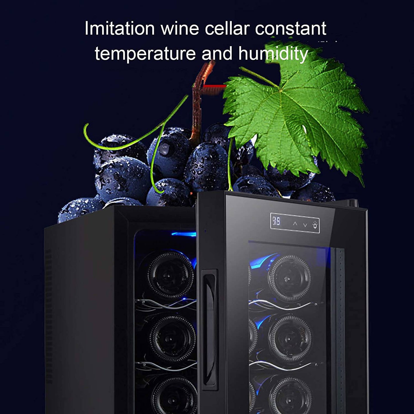 COOLBABY CZBX19 12 Bottles of Constant Temperature & Humidity Electronic Beverage Wine Cooler Freestanding Mini Wine Fridge Cabinet - COOLBABY