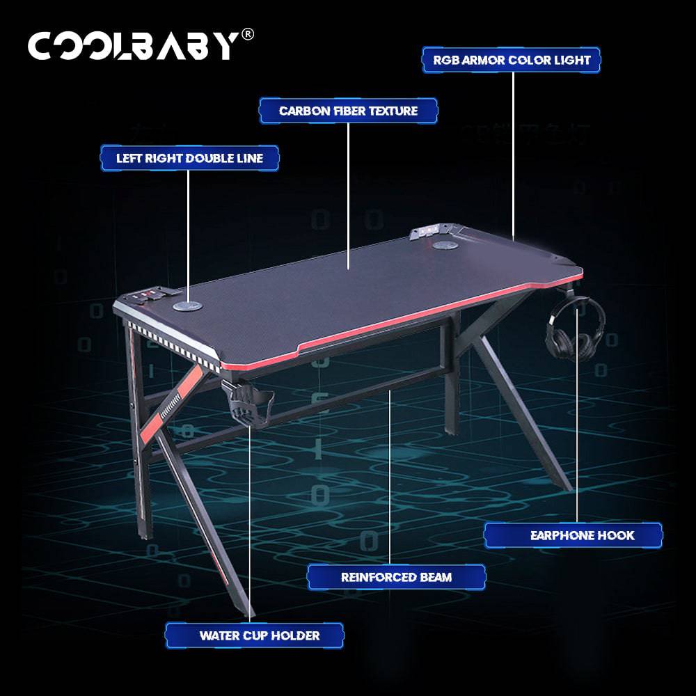 COOLBABY DJZ02-120 Carbon Fiber Gaming Desk - COOLBABY