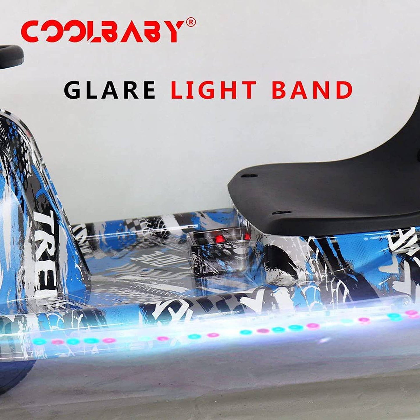 COOLBABY DP7H Drift Crazy Cart Electric Scooter Go Kart for Kids 3 Wheel Ride On Scooter Toy With LED Light & Helmet Protective Gear - COOLBABY