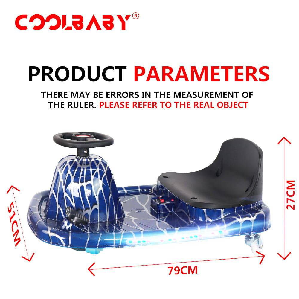 COOLBABY DP7H-LHX  3 Speed 36V Electric 360 Spinning Drifting Ride On Scooter Crazy Car For Kids good gifts - COOLBABY