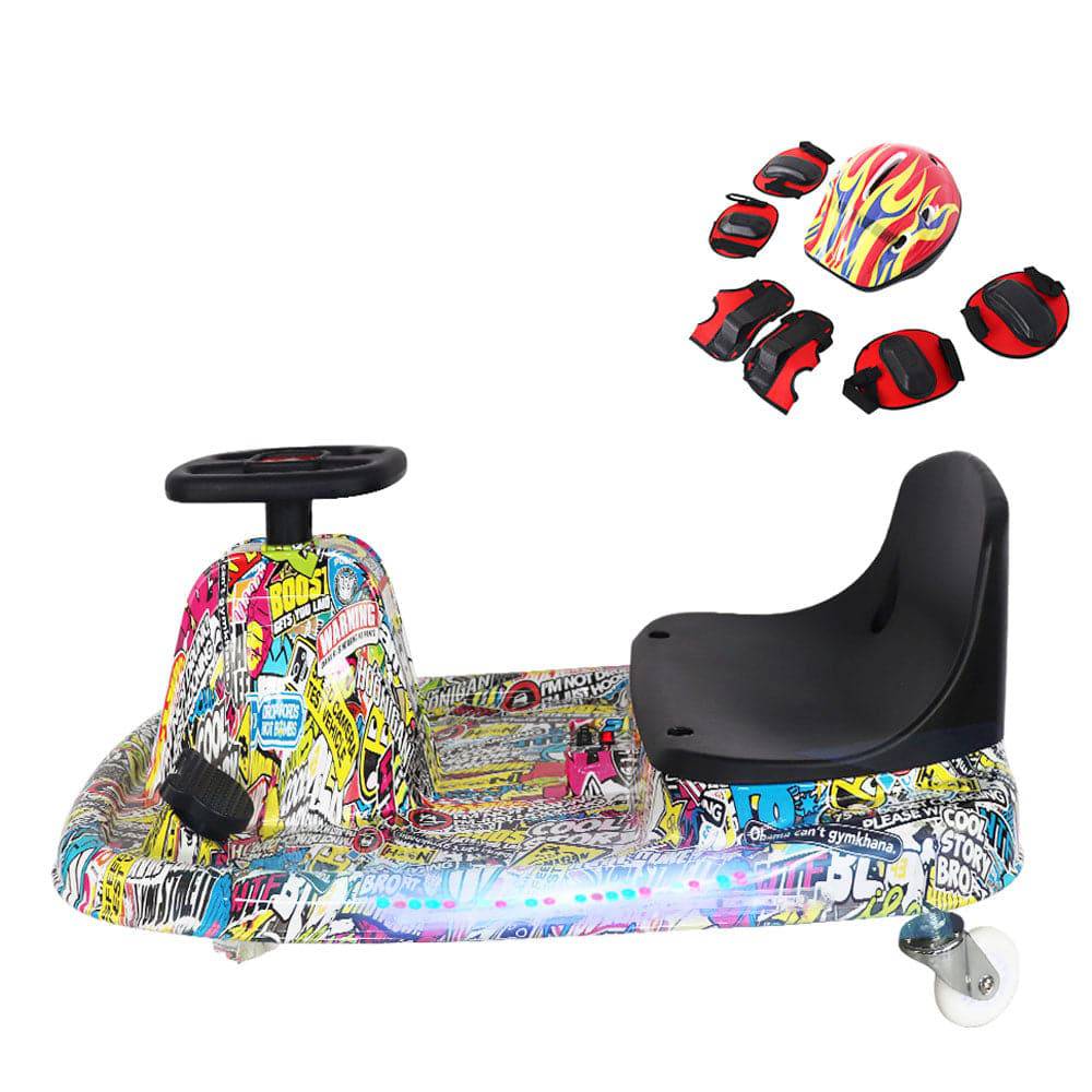 COOLBABY DP7H-LHX  3 Speed 36V Electric 360 Spinning Drifting Ride On Scooter Crazy Car For Kids good gifts - COOLBABY