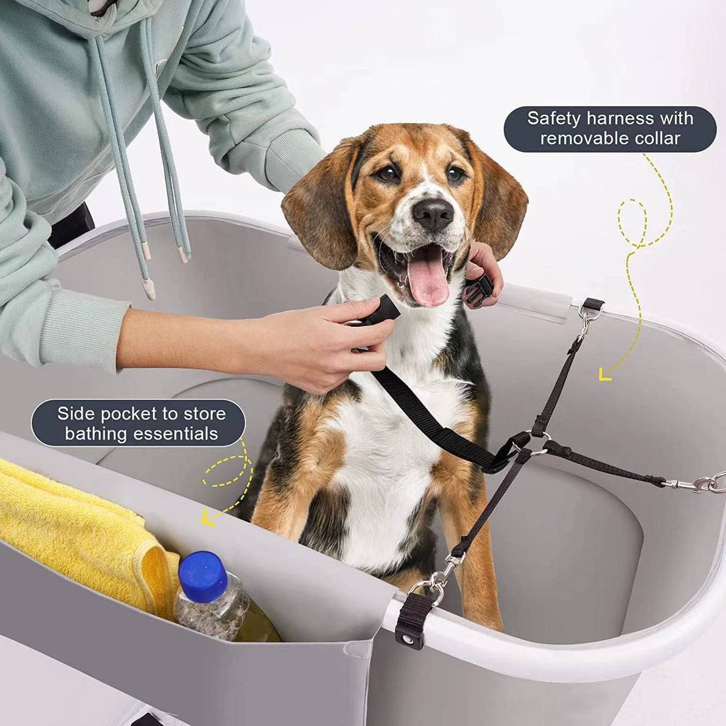 COOLBABY Elevated Dog Bath - 5 Height Adjustable Foldable And Portable Dog Washing Stations - COOLBABY