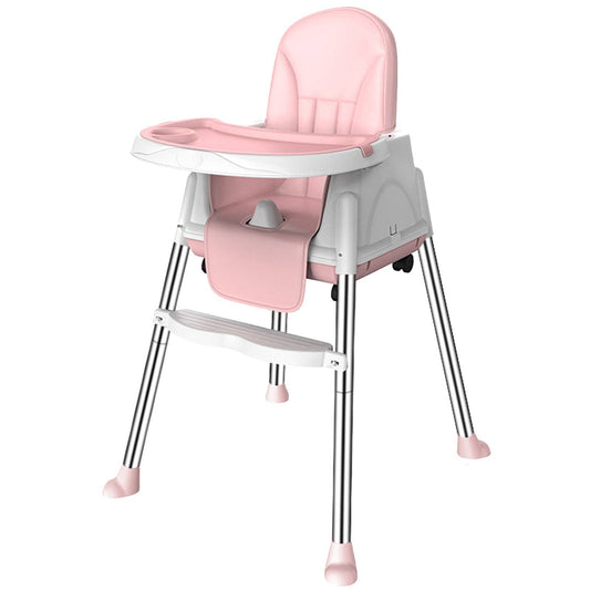 COOLBABY ETCY-PK Baby High Chair for Babies and Toddlers with Safe Meal Tray Adjustable Height Foldable Dining Chair Kids Food Eating Chair - COOLBABY