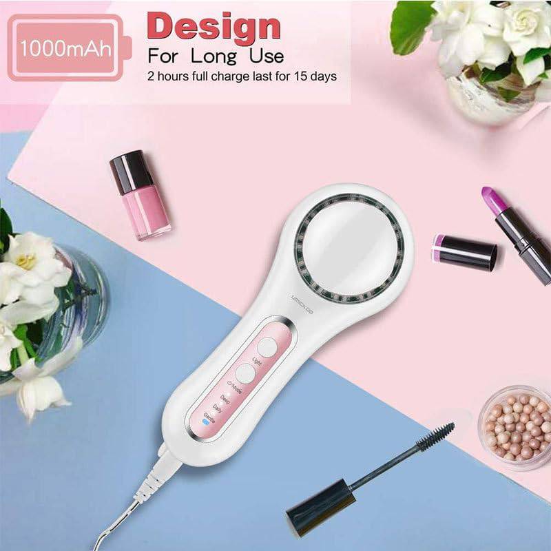 COOLBABY Facial Brush, Rechargeable Waterproof With 5 Brush Heads Facial Brush For Exfoliation Massage And Deep Cleaning White(Variety) - COOLBABY