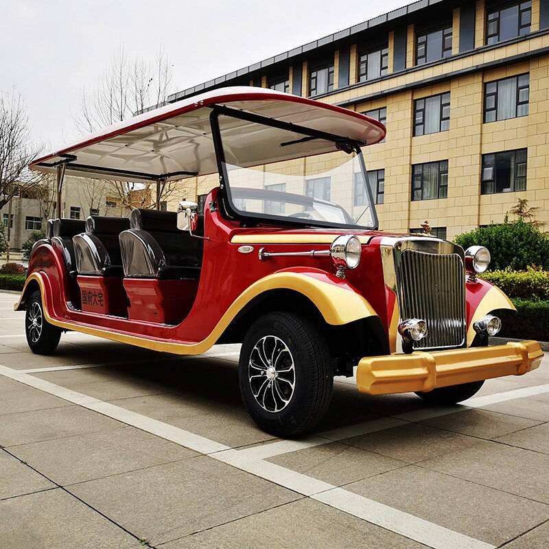 Coolbaby FGLYC-12 Electric Vintage Car - Classic 12-Seater Golf Cart for Tourist Attractions and Sightseeing - COOLBABY