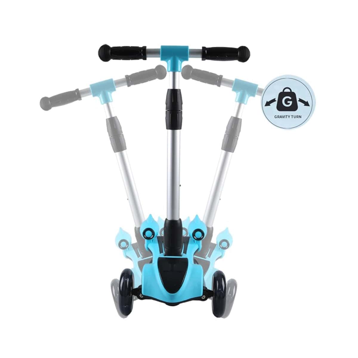 COOLBABY FL818 Kick Scooter for Kids, 3-Wheel Spray Rocket Scooter, Adjustable Height, Foldable Scooter with Dynamic Spray Effect & Music - COOLBABY