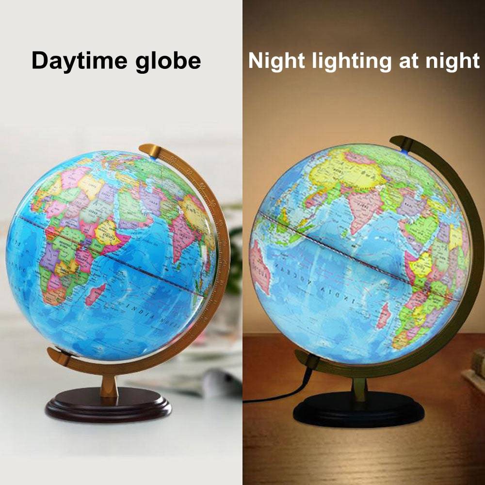 COOLBABY Globe Political Map,Educational Geographic Globe,Globe with LED Light - COOLBABY