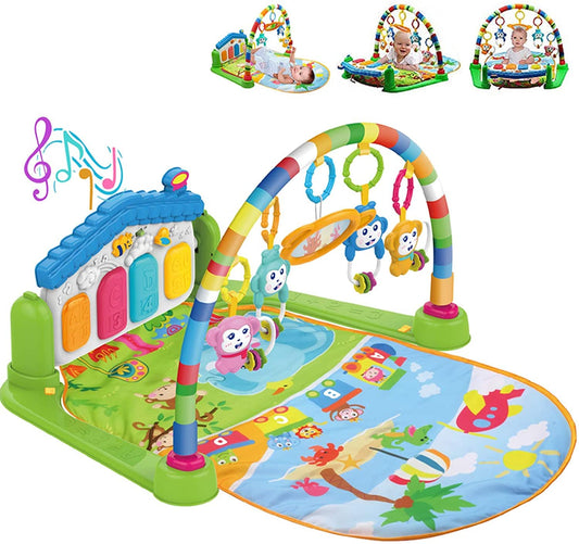 COOLBABY Green Musical Play Mat - Multicolour Baby Piano Playmat - COOL BABY