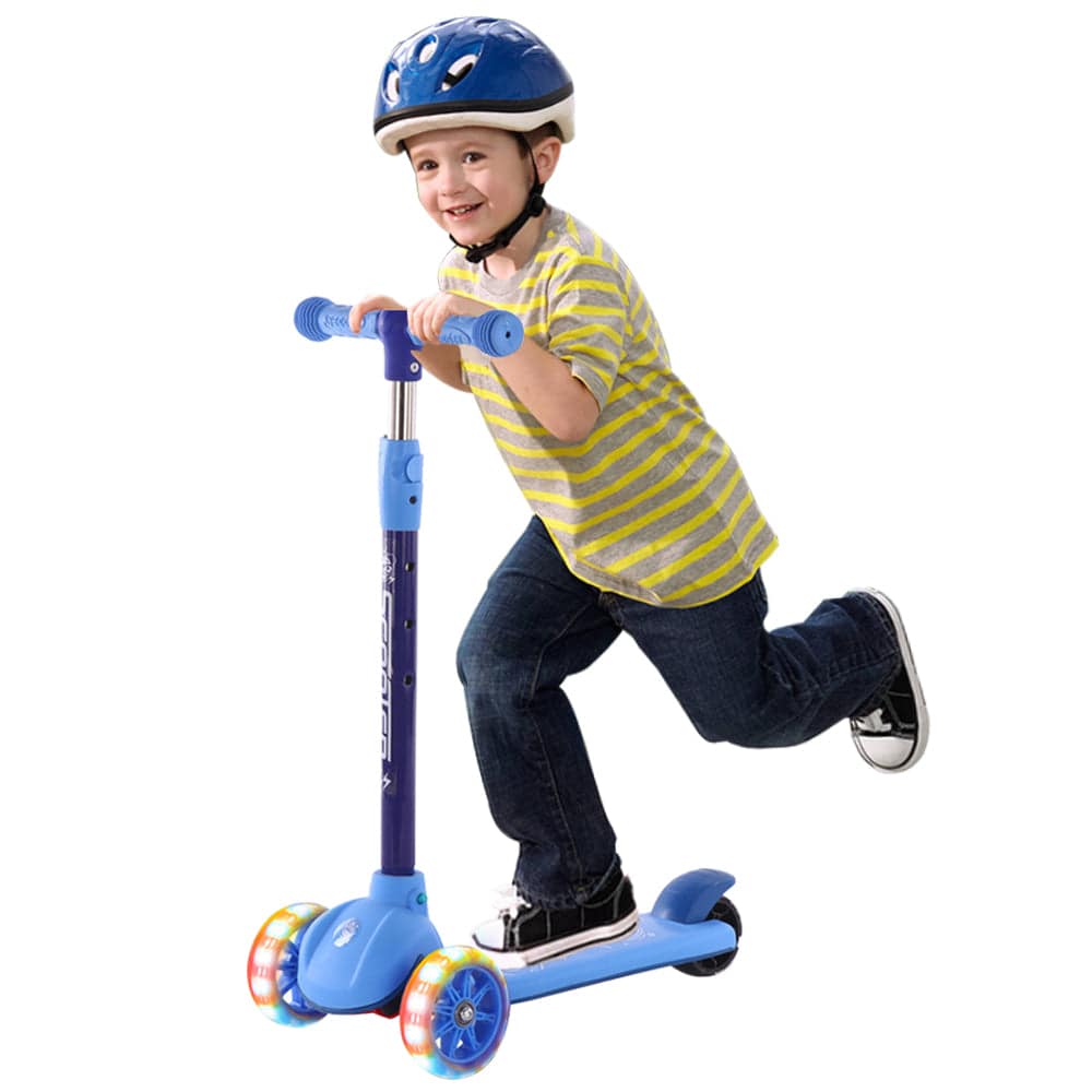 COOLBABY HBC05 Kids Adjustable Foot Scooters LED Light Up Children Unisex Kick Scooter 3 Wheel Toddler Micro Scooter with Music… - COOL BABY