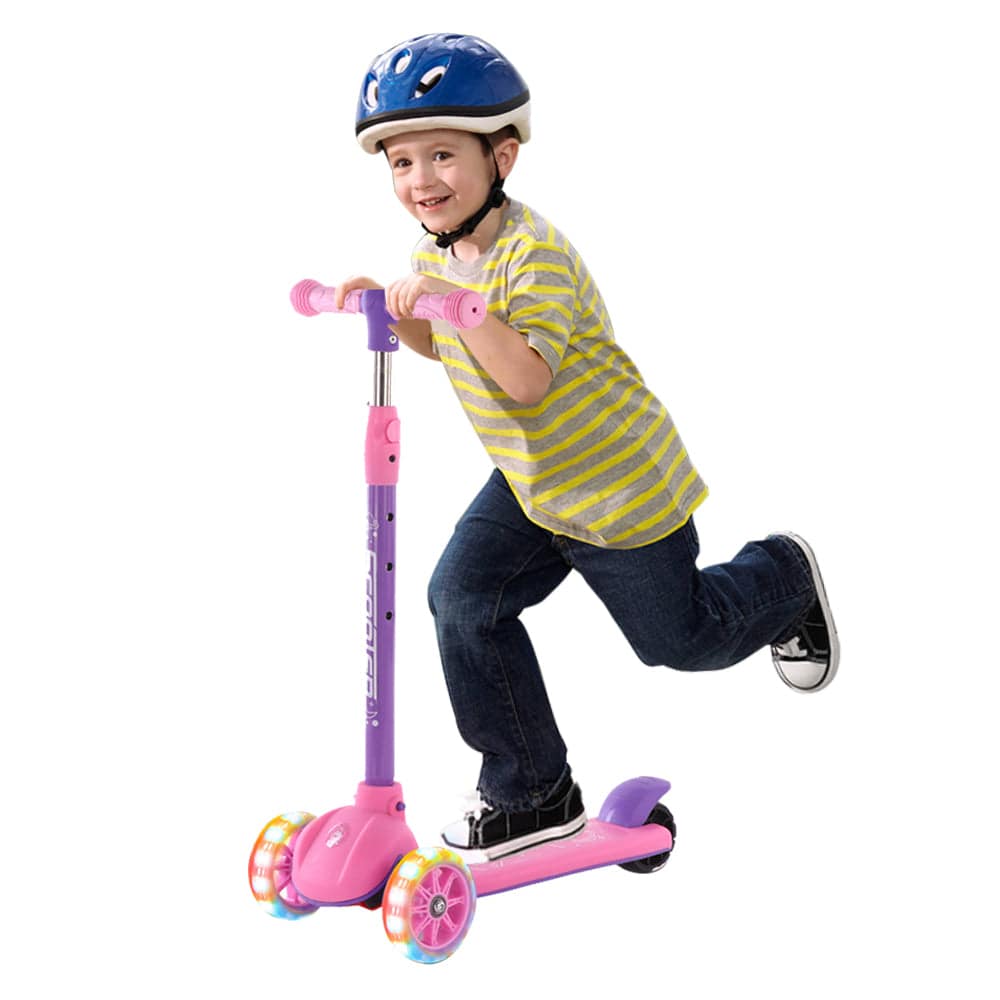 COOLBABY HBC05 Kids Adjustable Foot Scooters LED Light Up Children Unisex Kick Scooter 3 Wheel Toddler Micro Scooter with Music… - COOL BABY