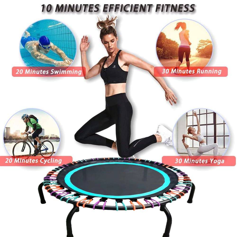 COOLBABY HC-40BC Mini Silent Fitness Trampoline Small Indoor Fitness Trampoline - COOLBABY