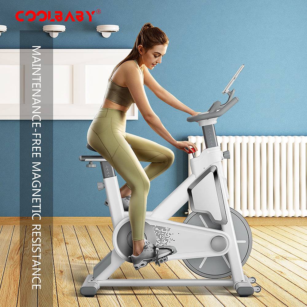 COOLBABY Health & Fitness Indoor Cycling Exercise Bike - Magnetic Resistance for Home, Office, and Gym Workouts - COOLBABY