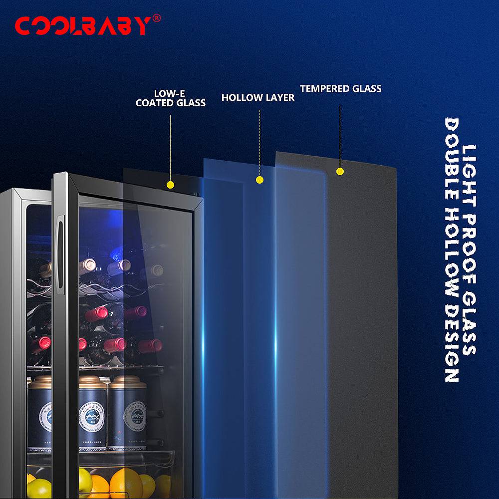 COOLBABY Household Wine Cooler Wine Cabinet Refrigerator Beverage Cooler Four-layer Mini Refrigerator Small Wine Cellar - COOLBABY