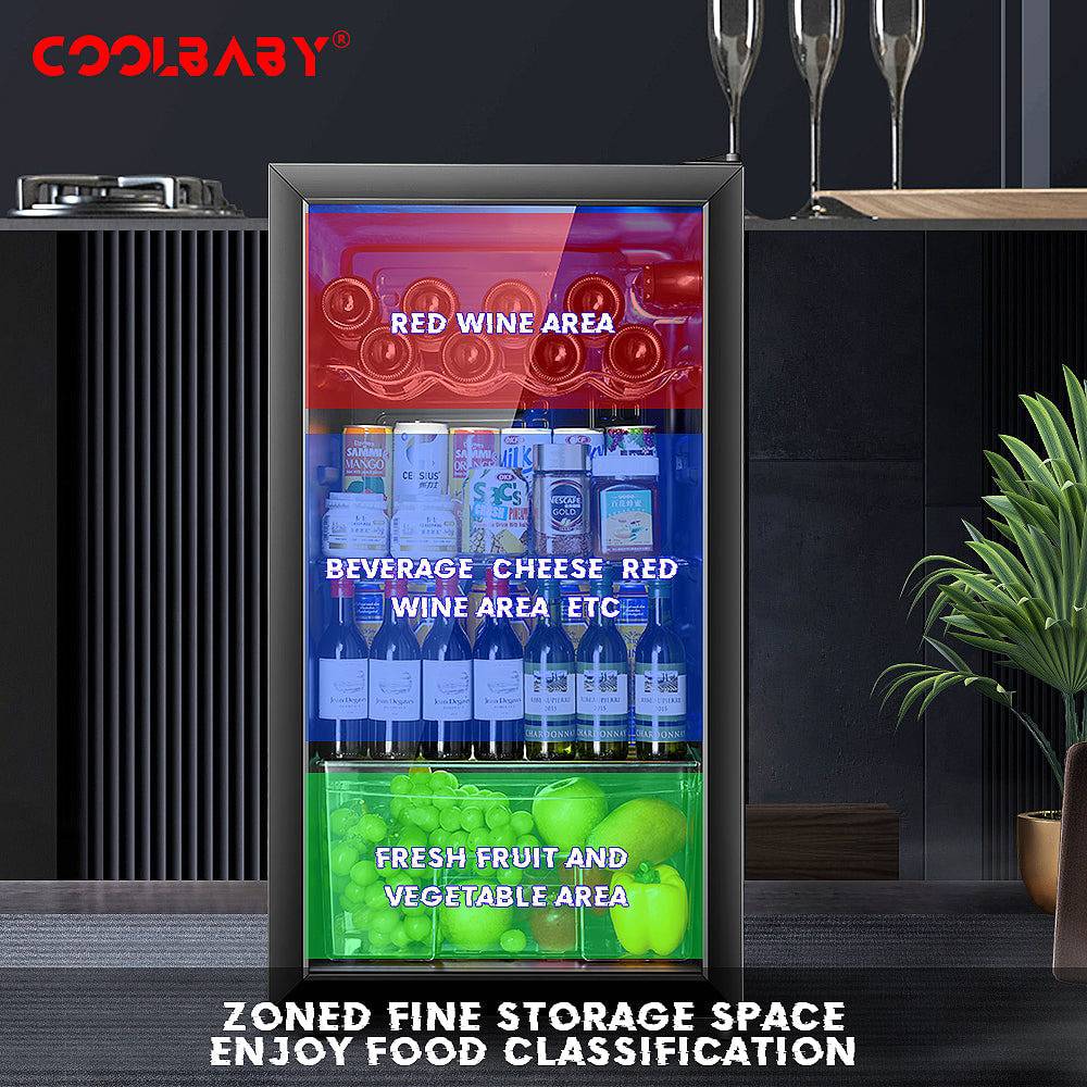 COOLBABY Household Wine Cooler Wine Cabinet Refrigerator Beverage Cooler Four-layer Mini Refrigerator Small Wine Cellar - COOLBABY