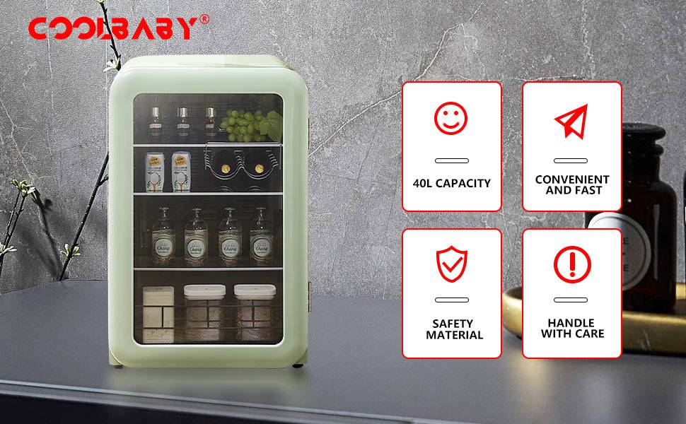 COOLBABY Ice Bar Freezer Household Living Room Small Cold Drink Drinks Mini Refrigerator Office - COOLBABY