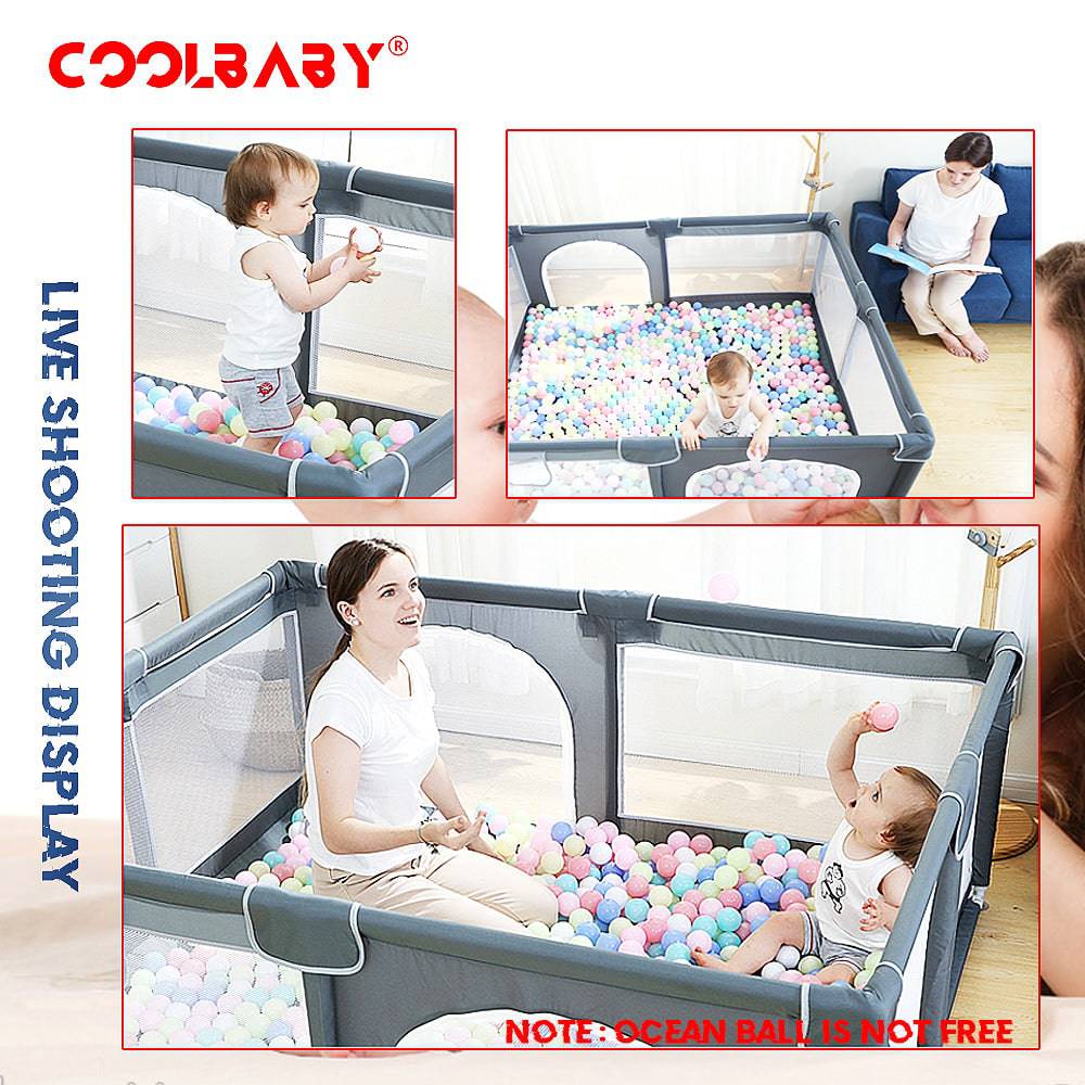 COOLBABY Indoor Baby Playpen - Toddler Safety Fence and Crawling Playground - COOLBABY