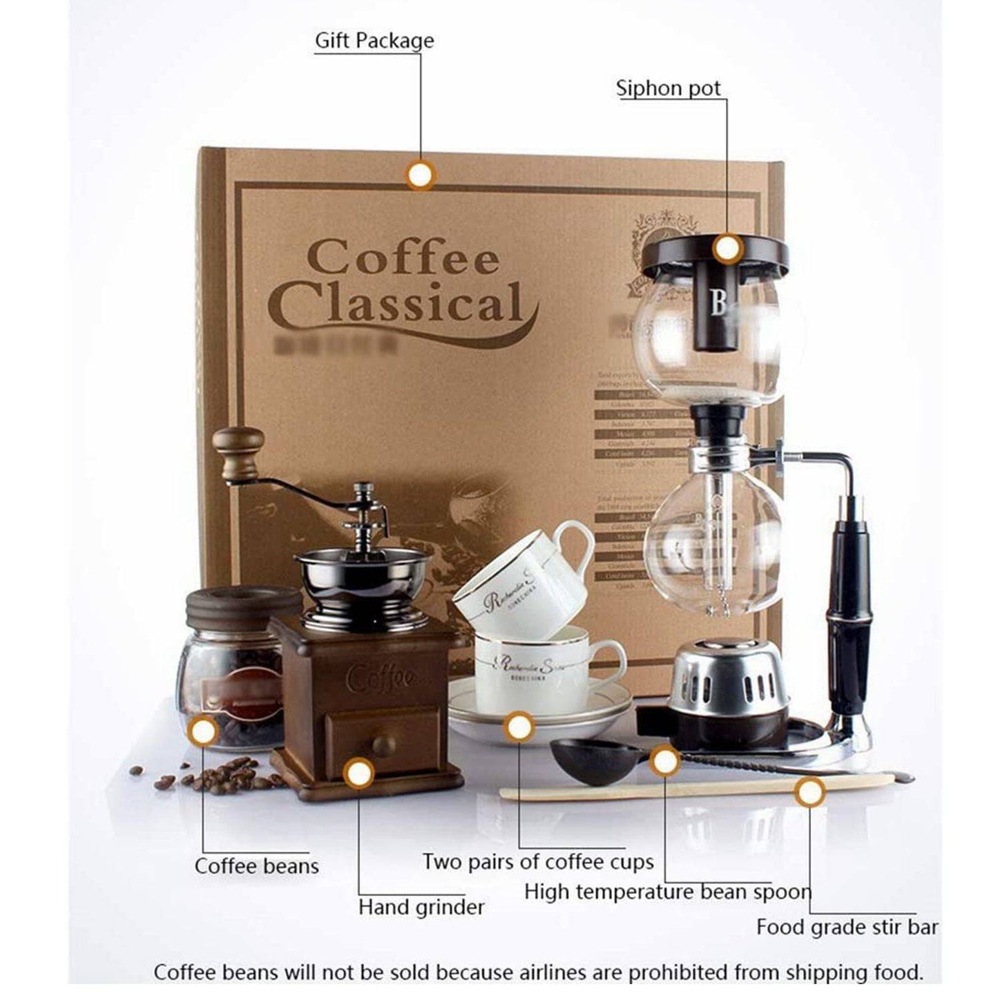 COOLBABY KFHTZ Siphon Coffee Maker Set For Business - COOLBABY