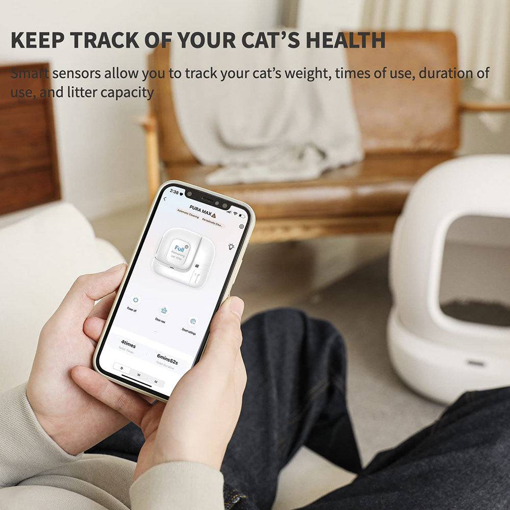 COOLBABY LZM-CWCS01 Pura Max Self-Cleaning Cat Litter Box,Intelligent Automatic Cat Toilet, Light Tone with APP Control Cat Littler Box - COOLBABY