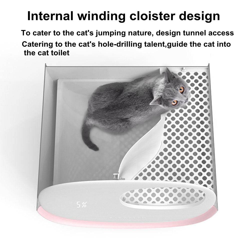 COOLBABY LZM-CWCS02 Smart Cat Litter Box,Deodorant and Spatter Proof,Pedal Channel,Fully Enclosed Drawer Cat Toilet,Intelligent Sensing - COOLBABY