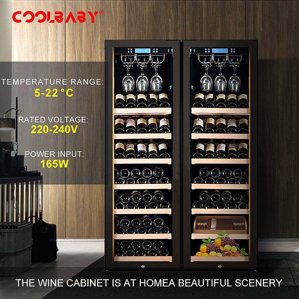 COOLBABY LZM-JG08/LZM-JG10(Double Temperature)Double Spell Wine Cabinet Ice Bar,Wine Cigar Tea Leaf Drinks Fruit Refrigerated Preservation - COOLBABY