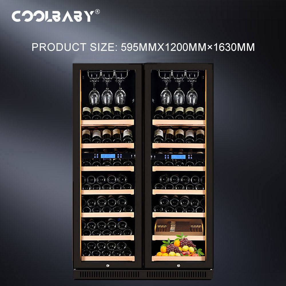 COOLBABY LZM-JG08/LZM-JG10(Double Temperature)Double Spell Wine Cabinet Ice Bar,Wine Cigar Tea Leaf Drinks Fruit Refrigerated Preservation - COOLBABY