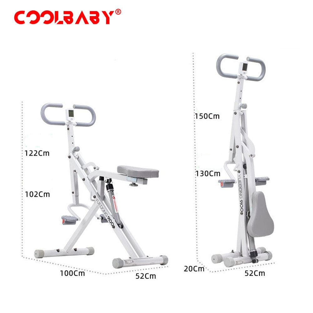COOLBABY LZM-QMJ03 Indoor Exercise Fitness Horse Riding Machine,12-Speed Resistance Adjustment, Aerobic Exercise Training,White - COOLBABY