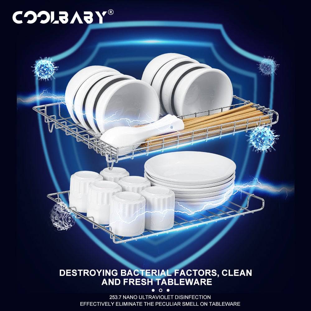 COOLBABY LZM-XDG01 UV Disinfection Cabinet With Wavelength of 253.7nm,Tea Set, Baby's Bottle, Bowl Disinfection,Full Coverage,360° Drying - COOLBABY