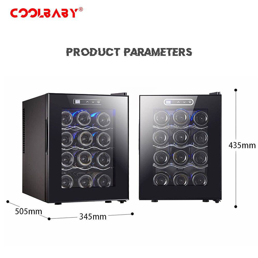 COOLBABY Mini Red Wine Cabinet: Chiller with Constant Temperature Control, Wine Bottle Cooler, and Compact Refrigeration - COOLBABY