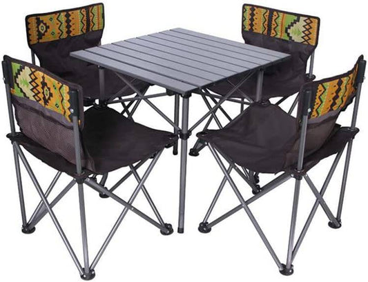 COOLBABY Outdoor Camping Folding Table and Chair Set,5pcs With Outer Bag,for Camping,Sporting Events, Beach,Travel,Backyard,Patio,etc - COOLBABY
