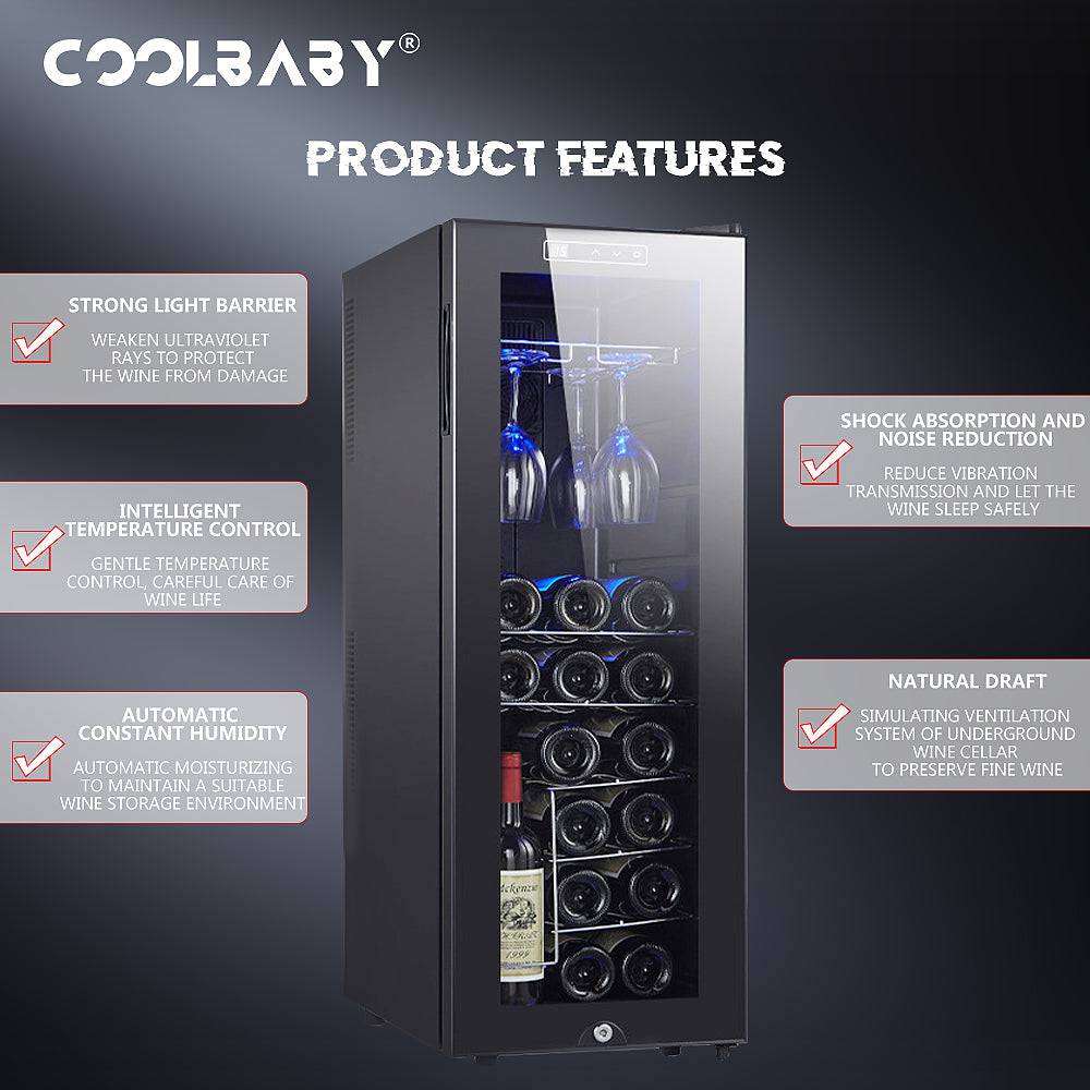 COOLBABY Oversized Wine Cabinet: Exceptional Cooling, Elegant Design, and Intelligent Storage - COOLBABY