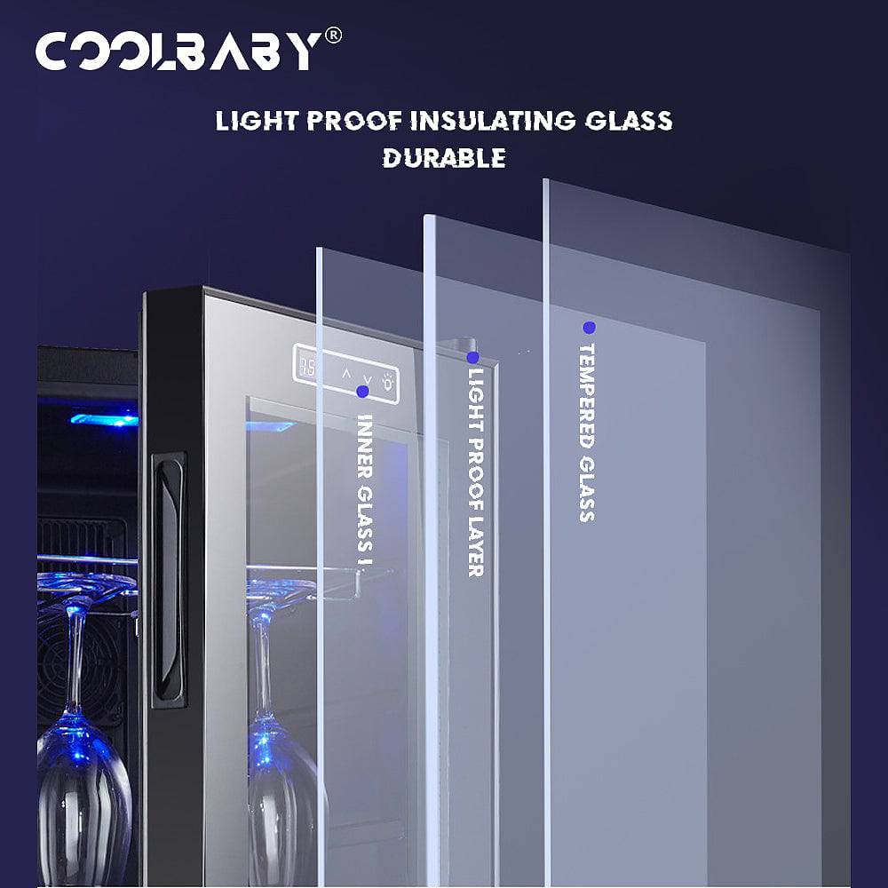 COOLBABY Oversized Wine Cabinet: Exceptional Cooling, Elegant Design, and Intelligent Storage - COOLBABY