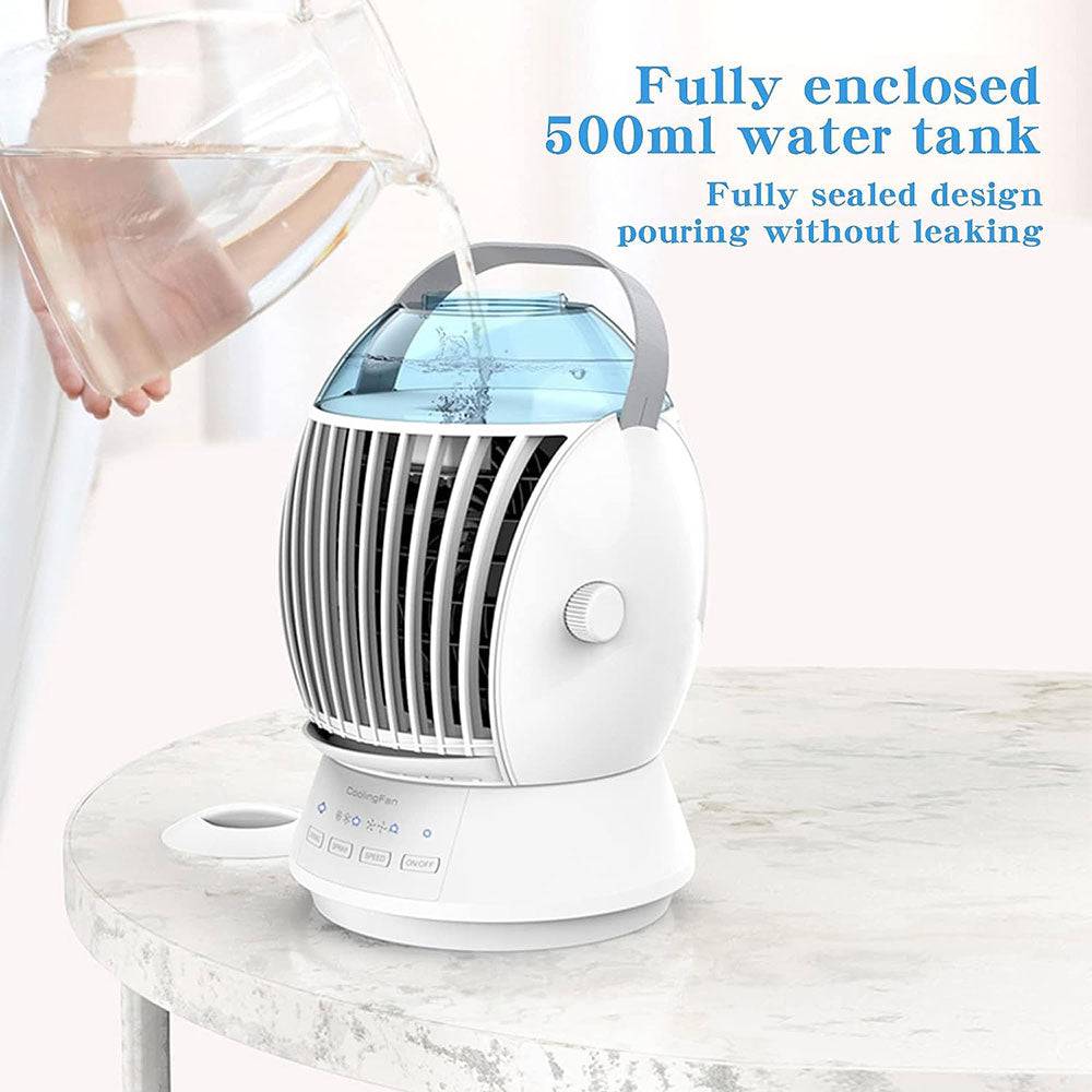 COOLBABY Portable Air Cooler Humidifier with 3 Wind Speed & 3 Cool Mist - COOLBABY