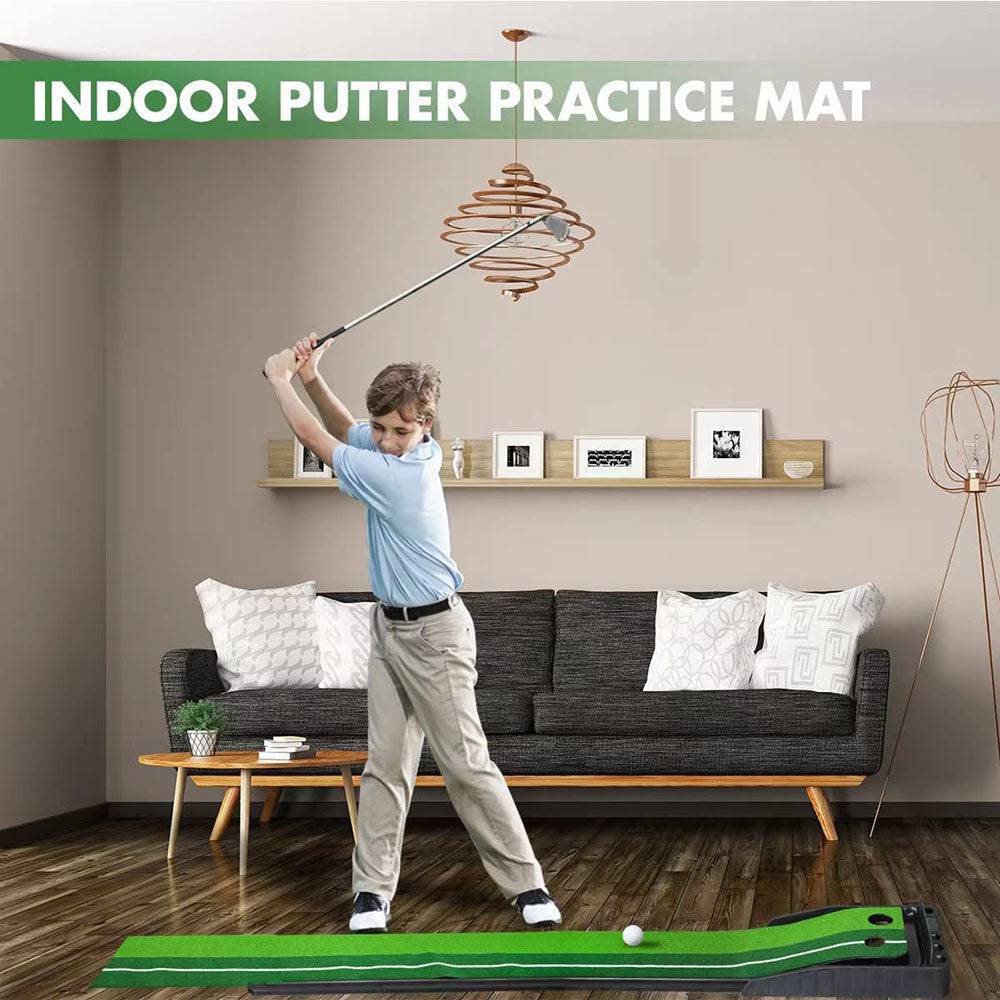 COOLBABY Putting Green Mat with Ball Return - COOLBABY