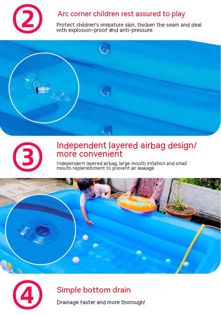 COOLBABY PVC Children's Inflatable Swimming Pool Home Outdoor Large Family Pool - COOLBABY