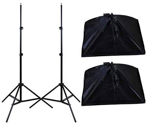COOLBABY RGX Photography Rectangle Continuous SoftBox Lighting Kit 4pcs 50x70cm Softbox 2pcs Light Holder Stand Photo Studio Equipment Set - COOLBABY