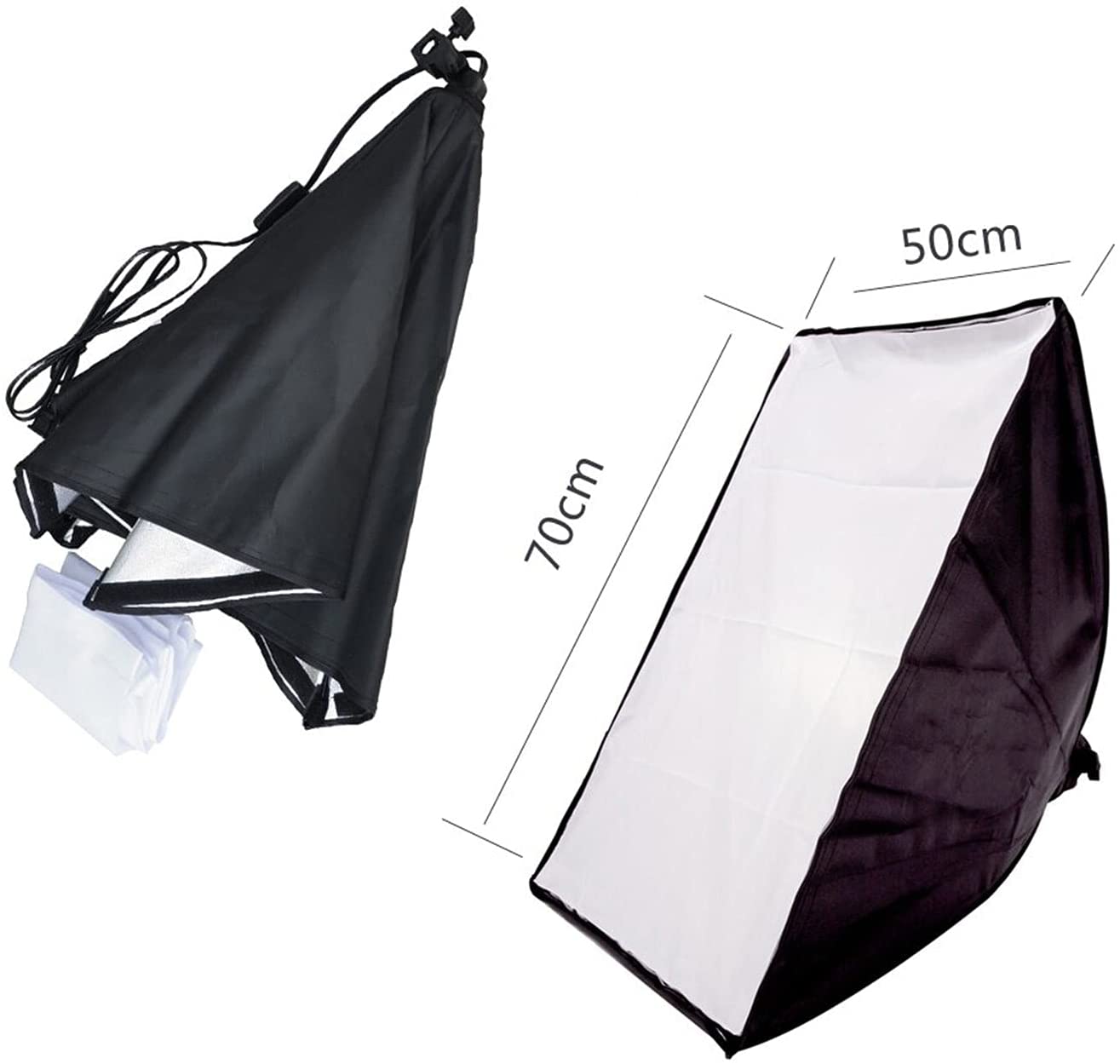 COOLBABY RGX Photography Rectangle Continuous SoftBox Lighting Kit 4pcs 50x70cm Softbox 2pcs Light Holder Stand Photo Studio Equipment Set - COOLBABY