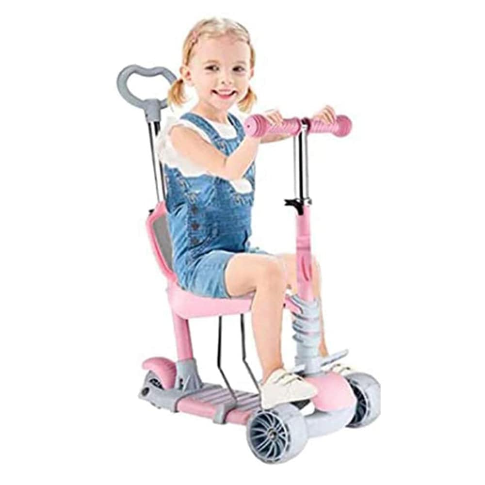 COOLBABY SGHBC 5 In 1 Kids Kick Scooter,Adjustable Scooter for Toddlers 1-6 Years Old - COOL BABY