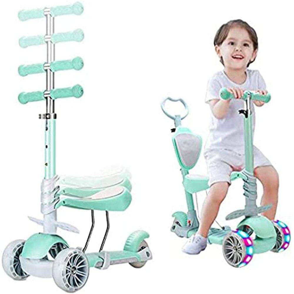 COOLBABY SGHBC 5 In 1 Kids Kick Scooter,Adjustable Scooter for Toddlers 1-6 Years Old - COOL BABY