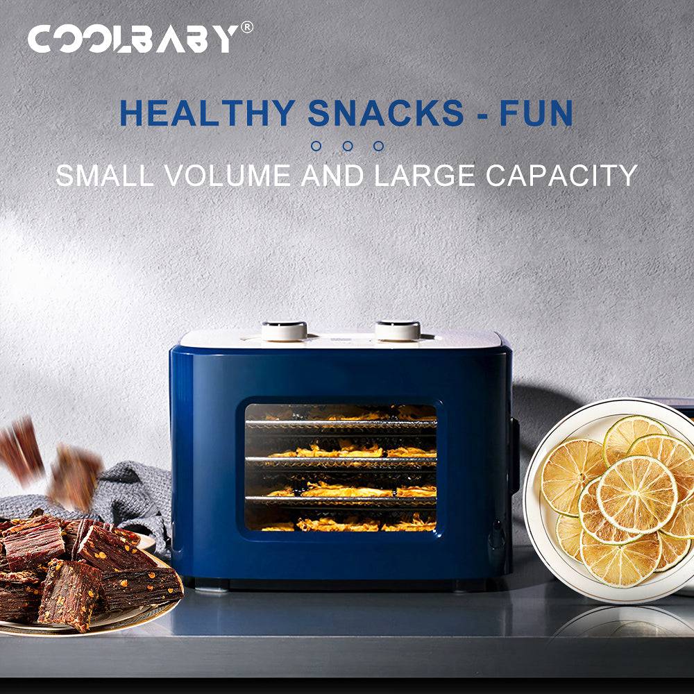 COOLBABY SGHGJ Food Dehydrator Machine, Digital Adjustable Timer and Temperature Control, Dryer for Herb, Meat, Beef, Fruit and Vegetables, Over Heat Protection, Stainless Steel Trays - COOLBABY