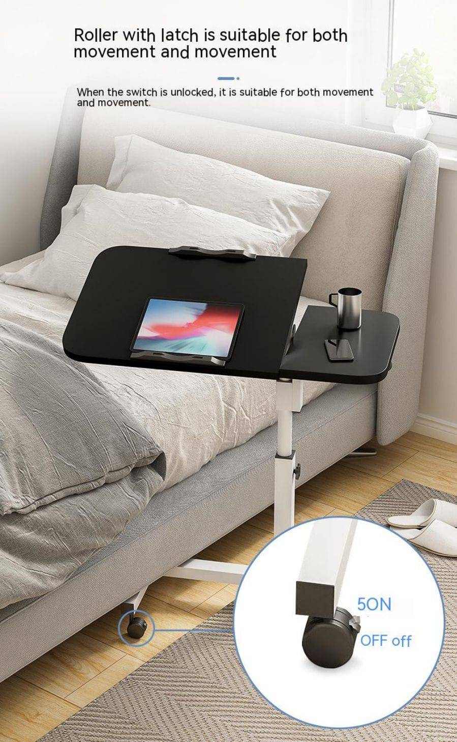 COOLBABY Simple Laptop Desk To Move And Lift Bedside Table - COOLBABY