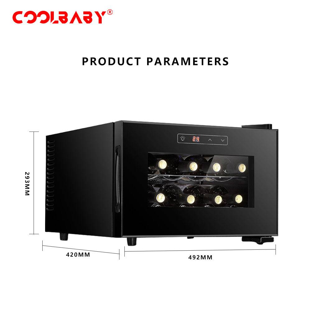 COOLBABY Small Wine cabinet,Mini Constant Temperature Wine Cabinet, 8 Bottle Capacity, Digital Control - COOLBABY