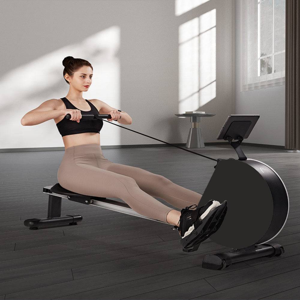 COOLBABY SNHCJ Foldable Exercise Rowing Machine with Magnetic Resistance, Pull rope using pulley, LCD Monitor for Home Gym Workout - COOLBABY