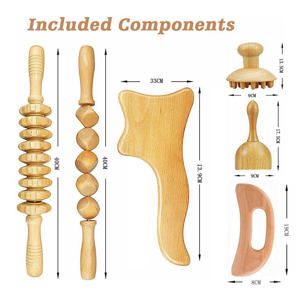 COOLBABY SSZ-AM03 Wooden Therapeutic Tool For Muscle Pain Relief Cellulite Body Shaping - COOLBABY