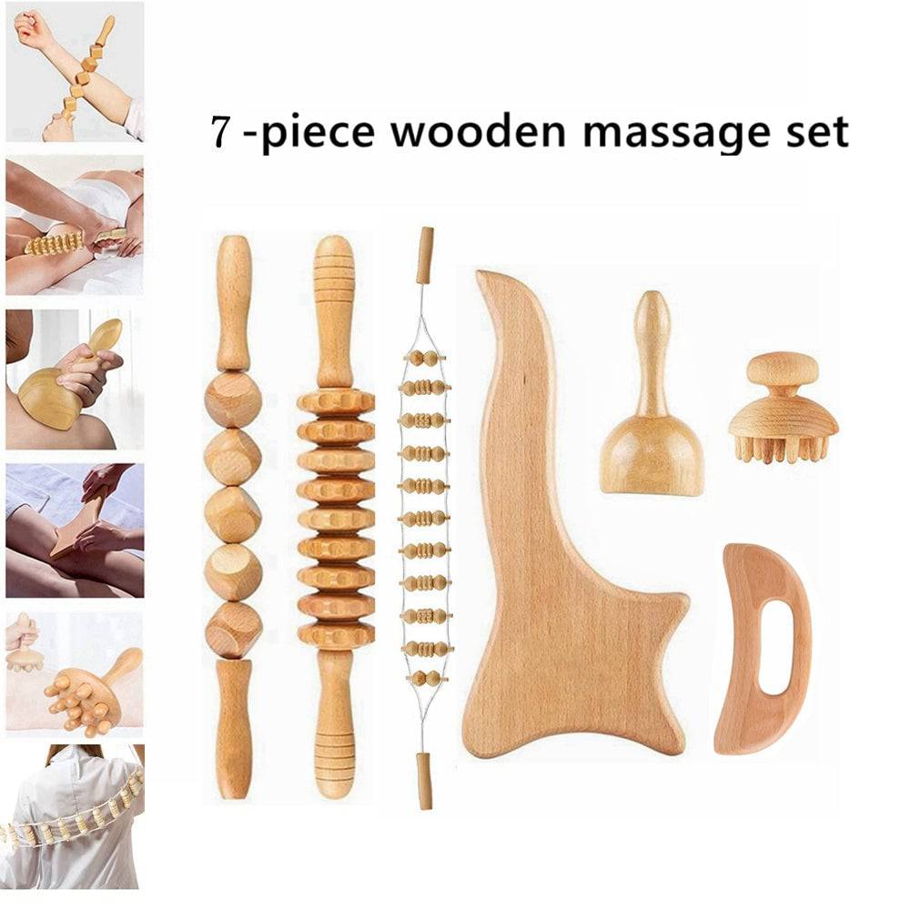 COOLBABY SSZ-AM03 Wooden Therapeutic Tool For Muscle Pain Relief Cellulite Body Shaping - COOLBABY