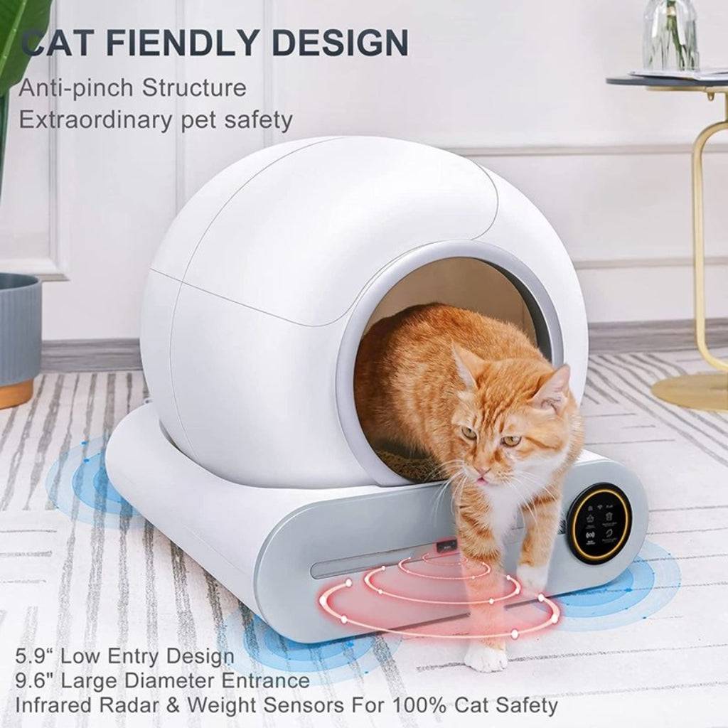 COOLBABY SSZ-CWMSP01 Automatic cat litter box, intelligent automatic cat toilet, ion purification and sterilization, APP control - COOLBABY