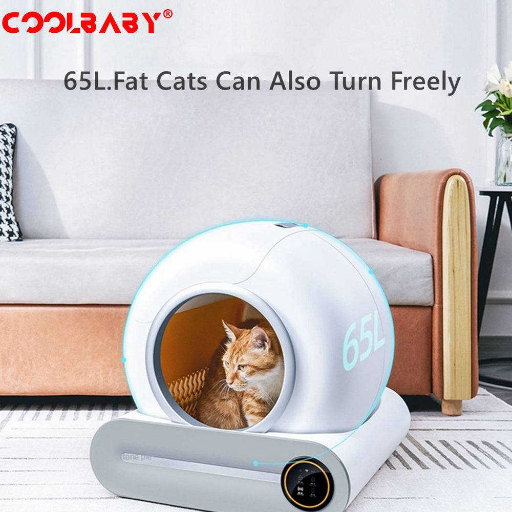 COOLBABY SSZ-CWMSP01 Automatic cat litter box, intelligent automatic cat toilet, ion purification and sterilization, APP control - COOLBABY