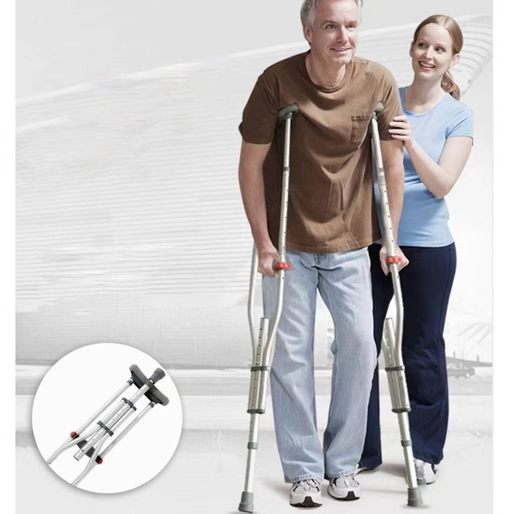 COOLBABY SSZ-GZ02 Premium Lightweight Aluminum Foldable Crutches - COOLBABY