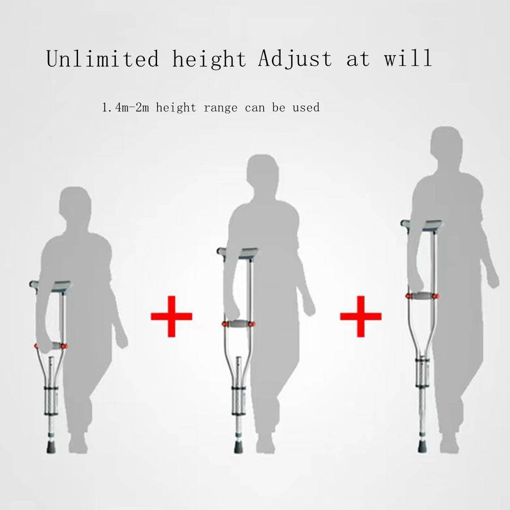 COOLBABY SSZ-GZ02 Premium Lightweight Aluminum Foldable Crutches - COOLBABY